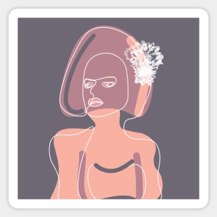 Woman with flowers Sticker